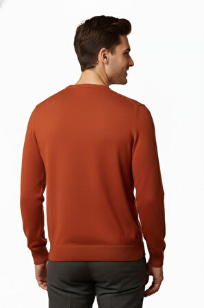 Erkek Sıfır Yaka Kazak Çelik Örgü Klasik Kalıp 4241C BGL-ST04857