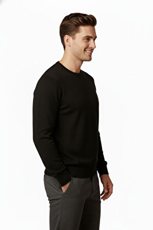 Erkek Sıfır Yaka Kazak Çelik Örgü Klasik Kalıp 4241C BGL-ST04857