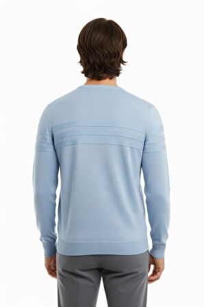 Erkek Sıfır Yaka Kazak Çelik Örgü Klasik Kalıp 5247C BGL-ST04858