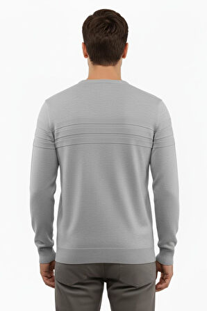 Erkek Sıfır Yaka Kazak Çelik Örgü Klasik Kalıp 5247C BGL-ST04858