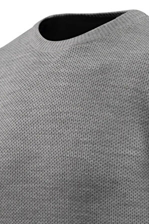 Erkek Sıfır Yaka Kazak Petek Örgü Klasik Kalıp 5243C BGL-ST04859