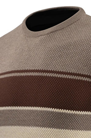 Erkek Sıfır Yaka Kazak Petek Örgü Klasik Kalıp 5244C BGL-ST04861