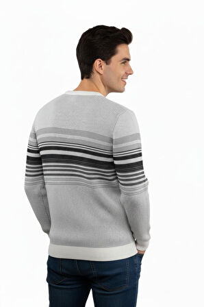 Erkek Sıfır Yaka Kazak Selanik Örgü Klasik Kalıp 5245C BGL-ST04860