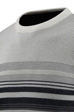 Erkek Sıfır Yaka Kazak Selanik Örgü Klasik Kalıp 5245C BGL-ST04860