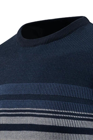 Erkek Sıfır Yaka Kazak Selanik Örgü Klasik Kalıp 5245C BGL-ST04860