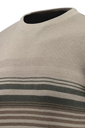 Erkek Sıfır Yaka Kazak Selanik Örgü Klasik Kalıp 5245C BGL-ST04860