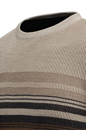 Erkek Sıfır Yaka Kazak Selanik Örgü Klasik Kalıp 5245C BGL-ST04860