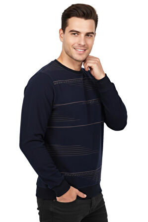 Erkek Sıfır Yaka Sweatshirt BGL-ST04863