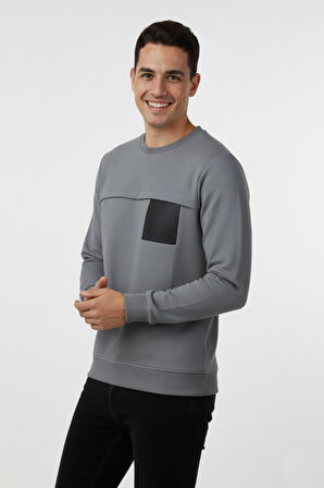 Erkek Mevsimlik Sıfır Yaka Sweatshirt BGL-ST04864