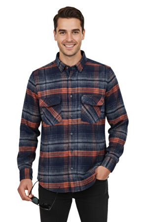 Erkek Kışlık Çift Cep Kapaklı Oduncu Gömlek BGL-ST04869