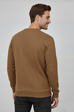 Erkek Sıfır Yaka Selanik Sweatshirt Regular Kalıp BGL-ST04870