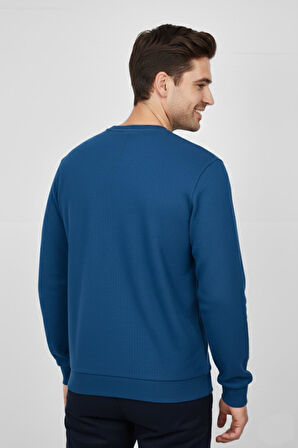 Erkek Sıfır Yaka Selanik Sweatshirt Regular Kalıp BGL-ST04870