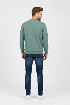 Erkek Büyük Beden Sıfır Yaka Selanik Sweatshirt BGL-ST04871