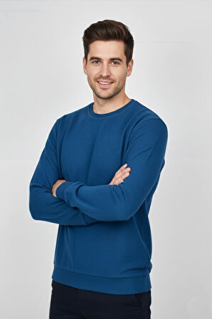 Erkek Büyük Beden Sıfır Yaka Selanik Sweatshirt BGL-ST04871