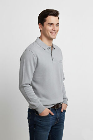 Erkek Polo Yaka Cepli Selanik Sweatshirt Regular Kalıp BGL-ST04872