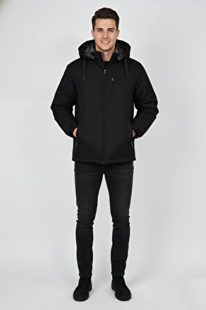 Erkek Büyük Beden Kapüşonlu Mevsimlik Spor Mont 99538 BBGL-ST04877