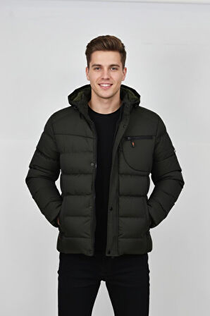 Erkek Kapüşonlu İç Kürklü Spor Mont 99528 BGL-ST04880