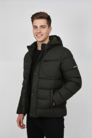 Erkek Kapüşonlu İç Kürklü Spor Mont 99528 BGL-ST04880