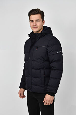Erkek Kapüşonlu İç Kürklü Spor Mont 99528 BGL-ST04880