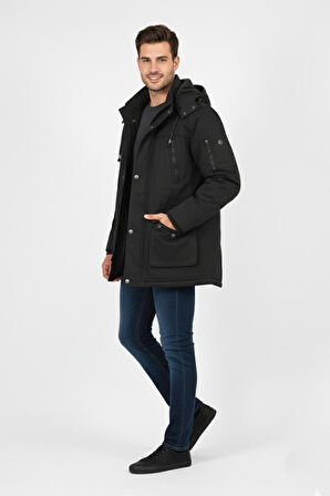 Erkek Spor Kanvas Kapüşonlu Parka 85134 BGL-ST04883