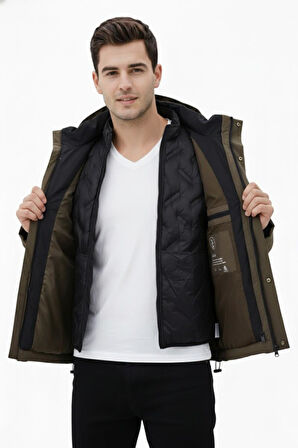 Erkek Kapüşonlu Spor Mont 2 Parça Regular Fit 3362 BGL-ST04898