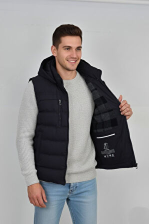 Erkek Kapüşonlu Spor Yelek 4021 BGL-ST04900