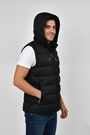 Erkek Kapüşonlu Spor Yelek 4021 BGL-ST04900