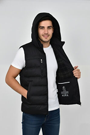 Erkek Kapüşonlu Spor Yelek 4021 BGL-ST04900