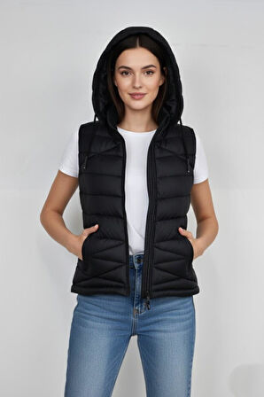 Kadın Kapüşonlu Spor Yelek 5002 BGL-ST04912