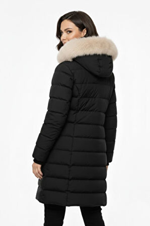 Kadın Spor Kapüşonlu İçi Peluş Mont  M5307 BGL-ST04913