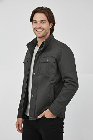 Erkek Kanvas Hakim Yaka İçi Kürklü Spor Mont M2645 BGL-ST04917