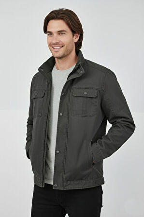 Erkek Kanvas Hakim Yaka İçi Kürklü Spor Mont M2645 BGL-ST04917