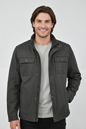 Erkek Kanvas Hakim Yaka İçi Kürklü Spor Mont M2645 BGL-ST04917