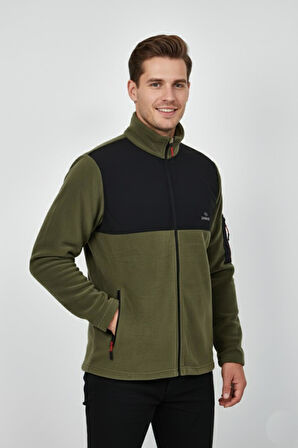 Erkek Büyük Beden Fermuarlı Cepli Polar Ceket 6545 BGL-ST04918