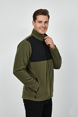 Erkek Büyük Beden Fermuarlı Cepli Polar Ceket 6545 BGL-ST04918