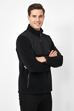 Erkek Büyük Beden Fermuarlı Cepli Polar Ceket 6545 BGL-ST04918