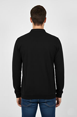 Erkek Polo Yaka Cepli Selanik Sweatshirt Regular Kalıp BGL-ST04923