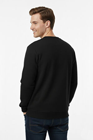 Erkek Büyük Beden Sıfır Yaka Selanik Sweatshirt BGL-ST04927