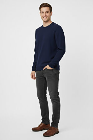 Erkek Sıfır Yaka Kazak Petek Örgü Klasik Kalıp 7002 BGL-ST04928