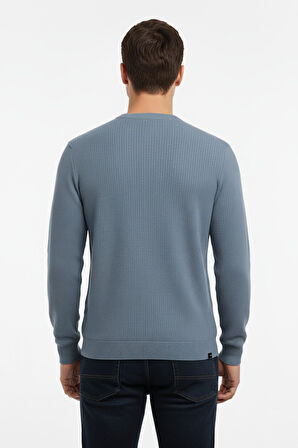 Erkek Sıfır Yaka Kazak Petek Örgü Klasik Kalıp 7002 BGL-ST04928