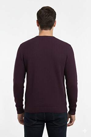 Erkek Sıfır Yaka Kazak Petek Örgü Klasik Kalıp 7002 BGL-ST04928