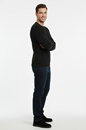 Erkek Sıfır Yaka Kazak Petek Örgü Klasik Kalıp 7002 BGL-ST04928