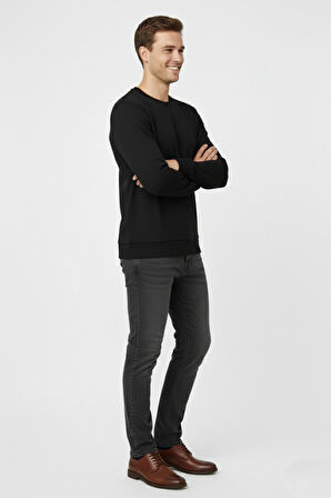 Erkek Sıfır Yaka Kazak Petek Örgü Klasik Kalıp 6635 BGL-ST04929