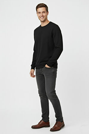 Erkek Sıfır Yaka Kazak Petek Örgü Klasik Kalıp 6635 BGL-ST04929