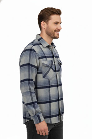 Erkek Kışlık Çift Cep Kapaklı Oduncu Gömlek BGL-ST04930