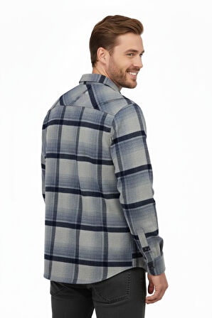 Erkek Kışlık Çift Cep Kapaklı Oduncu Gömlek BGL-ST04930