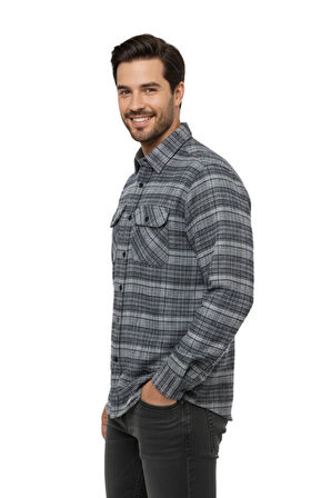 Erkek Kışlık Çift Cep Kapaklı Gömlek BGL-ST04931