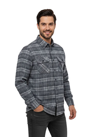 Erkek Kışlık Çift Cep Kapaklı Gömlek BGL-ST04931