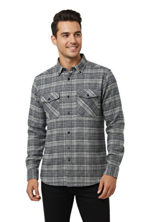 Erkek Kışlık Çift Cep Kapaklı Gömlek BGL-ST04931
