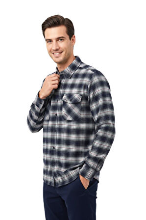 Erkek Kışlık Çift Cep Kapaklı Gömlek BGL-ST04933